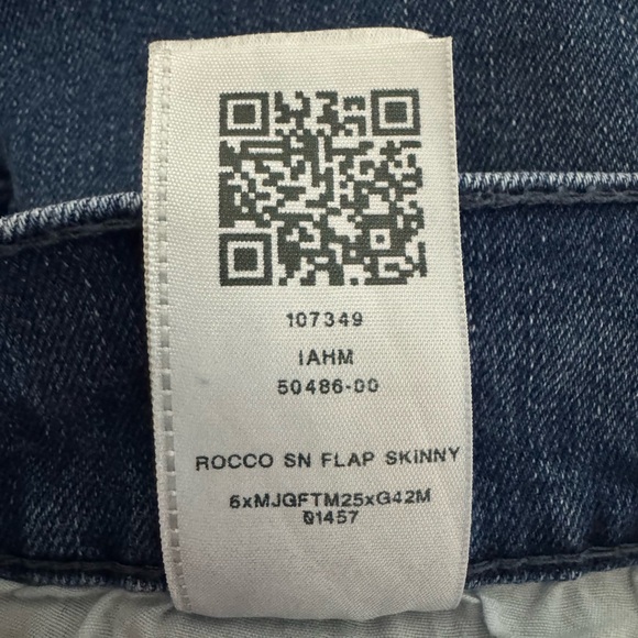 True Religion Jeans Rocco Relaxed Skinny Flap Pocket Red Stitch Blue Size 34x32 - Picture 8 of 14